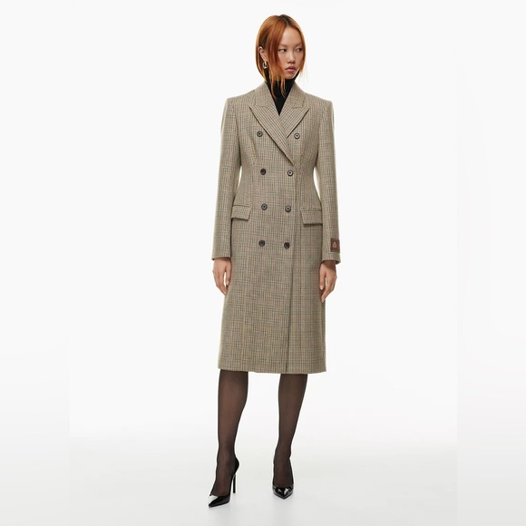 Aritzia Jackets & Blazers - ARITZIA BABATON Figure Coat Houndstooth Brown Black XS NEW